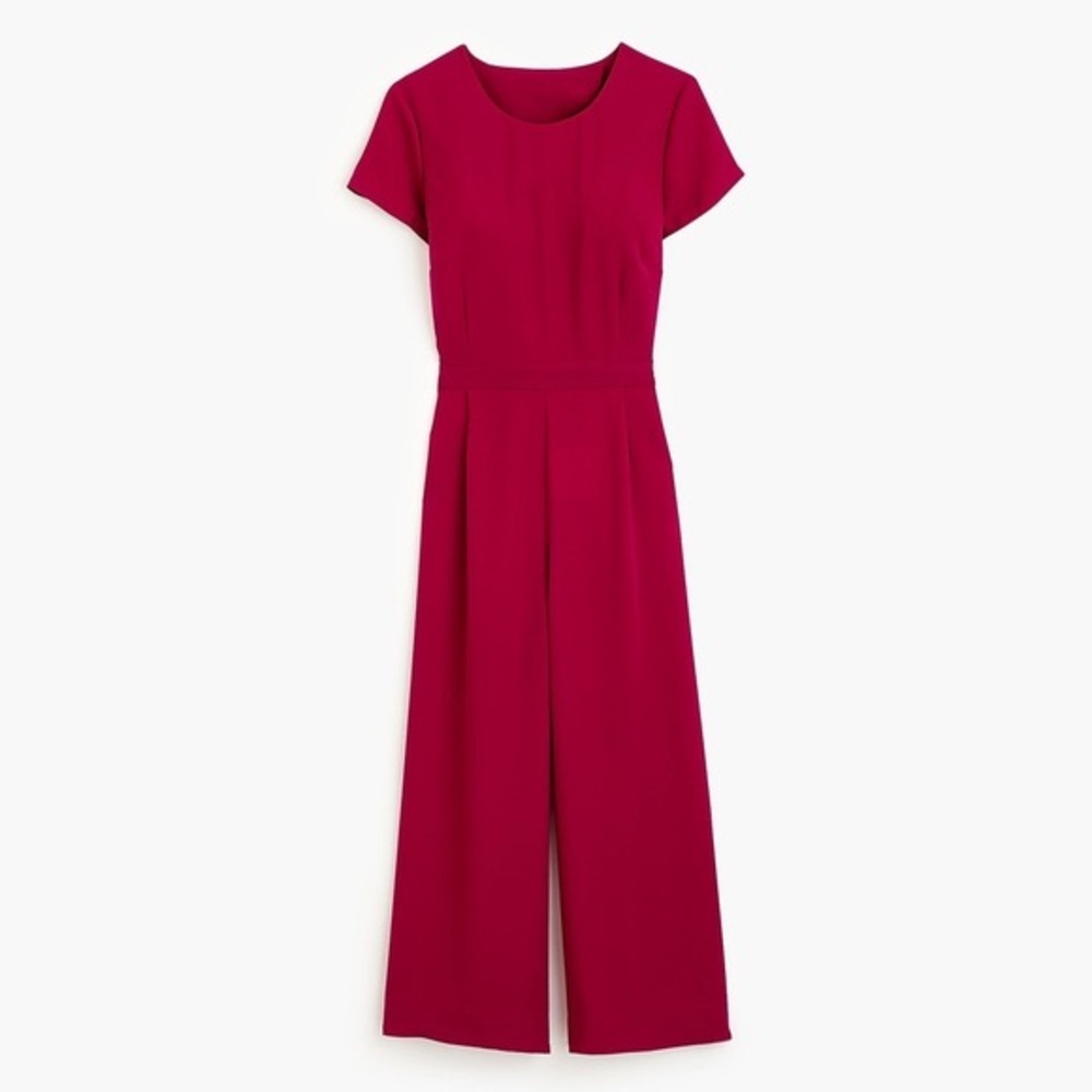 NEW J. Crew drapey wrap back jumpsuit berry pink size 4